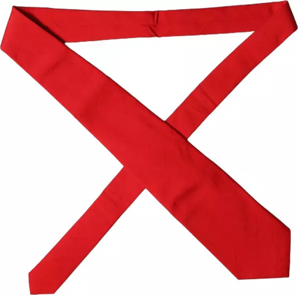 Red Solid Silk Cotton Adjustable Women Necktie Tie
