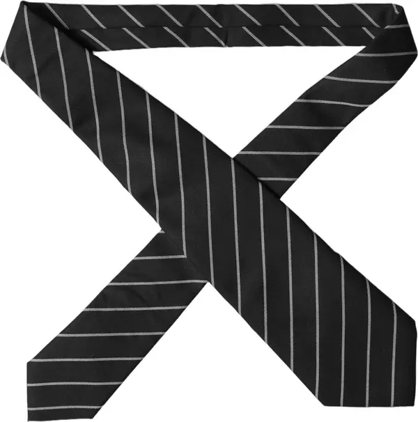 Black White Stripes Wool Adjustable Women Necktie Tie
