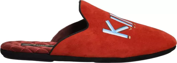 Red Suede DG King Men House Slipper Shoes