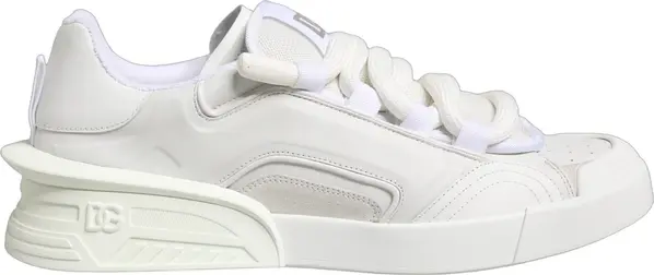 White Calfskin Leather Low Top Sneakers Shoes