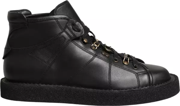 Black Leather Lace Up Men Ankle Boots Shoes