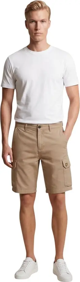 Beige Cotton Bermuda Shorts