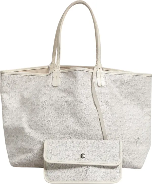 Saint Louis PM Tote Bag in Goyardine Canvas White