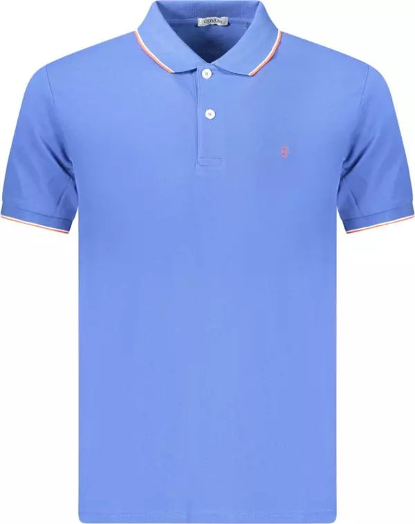 Blue Cotton Men's Polo Shirt