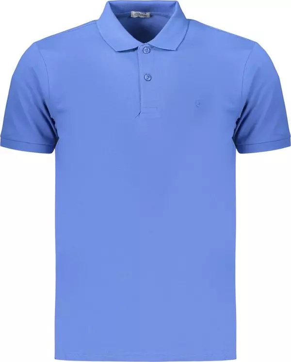 Blue Cotton Men's Polo Shirt