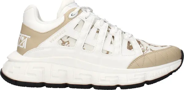 White Fabric Athletic Sneakers