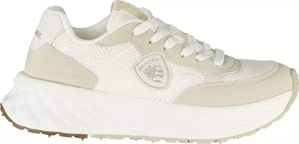 White Polyurethane Women Sneaker