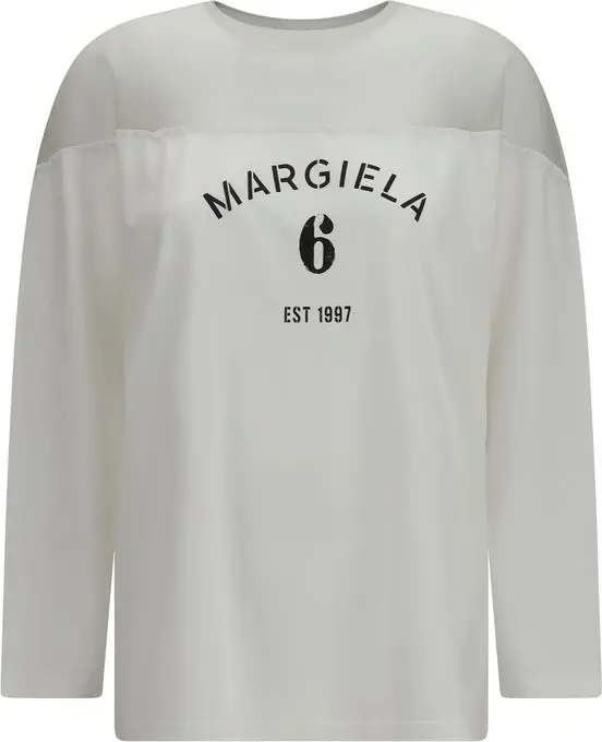 White Cotton Long Sleeve T-Shirt