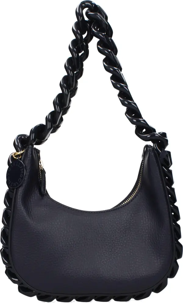 Blue Leather Shoulder Bag