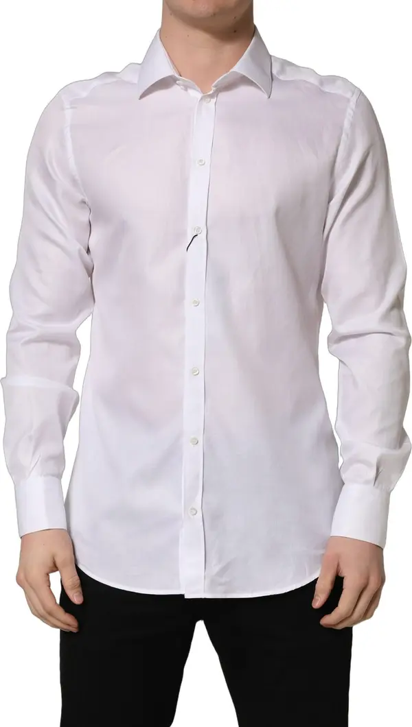 White Cotton Collared Dress Formal Men Shirt