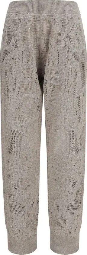 Beige Linen Casual Pants