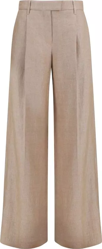 Beige Linen Casual Pants