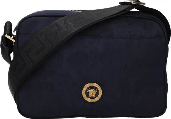 Blue Fabric Crossbody Bag