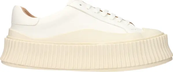 White Leather Platform Sneakers