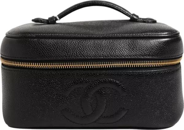 Black and gold makeup bag