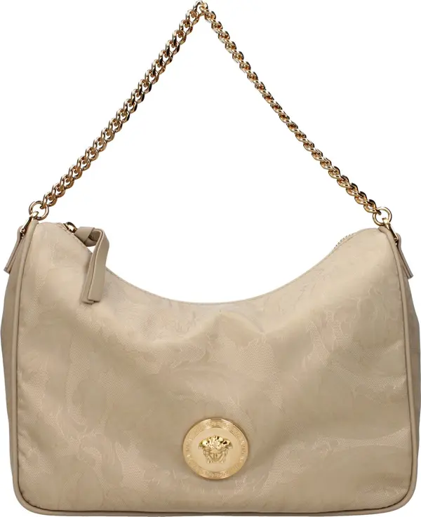 Beige Fabric Handbag