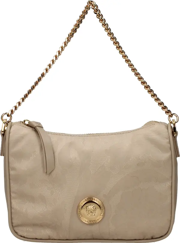 Beige Fabric Handbag