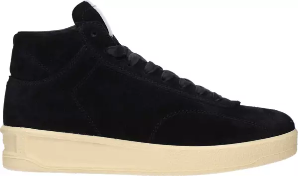 Black Leather High Top Sneakers