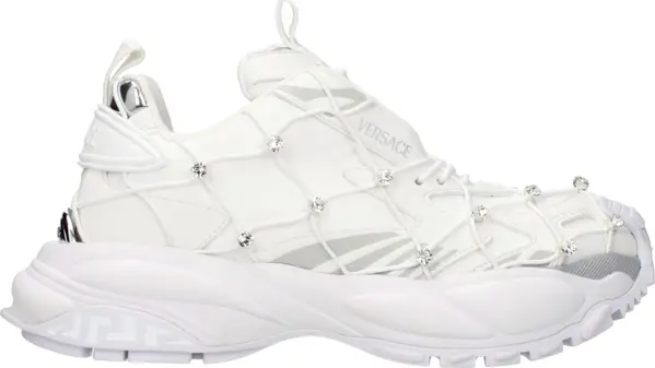 White Fabric Sneakers