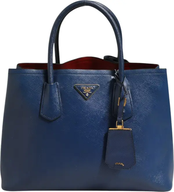 Blue Saffiano Leather 2way Bag