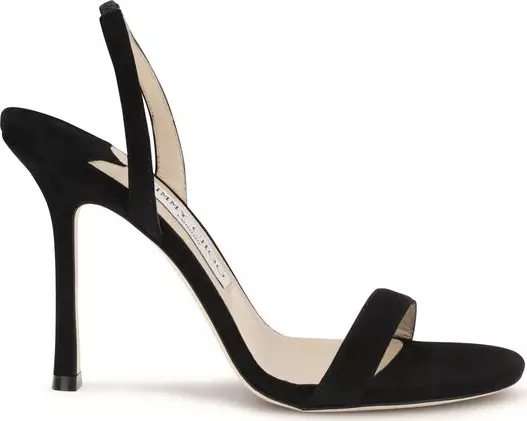 Black Calf Leather Bos Taurus Stiletto Heel Sandals