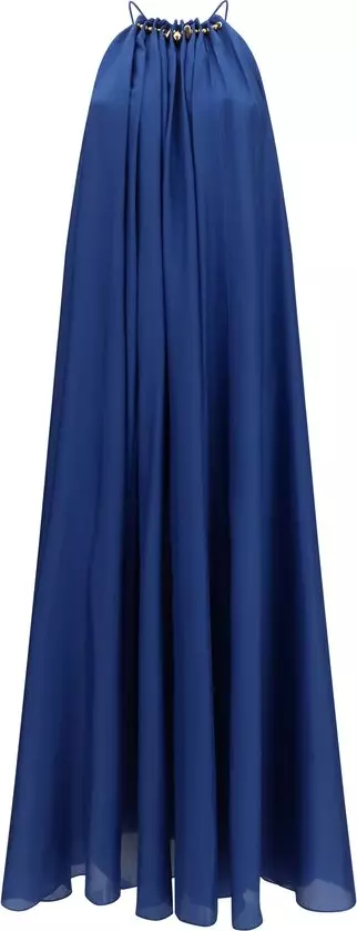 Blue Silk Cocktail Dress