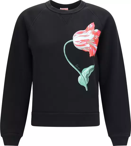 Black Cotton Sweatshirt