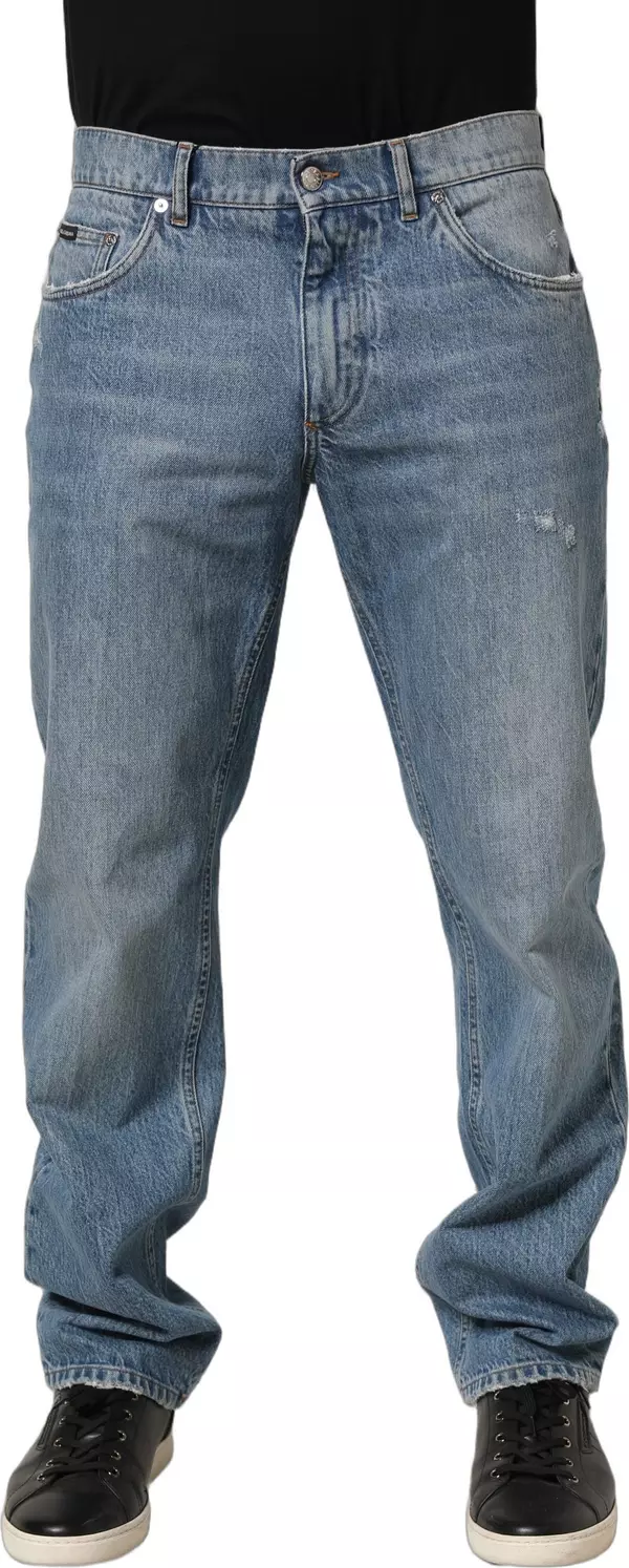 Light Blue Washed MidWaist Classic Denim Jeans
