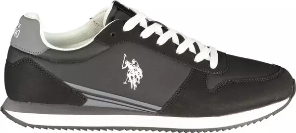 Black Polyurethane Men's Sneaker