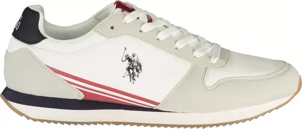 White Polyurethane Men's Sneaker