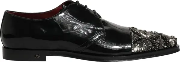 Black Embellished Derby Dress Formal Shoes