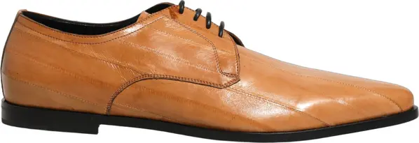 Brown Leather Lace Up Men Derby Dress Shoes
