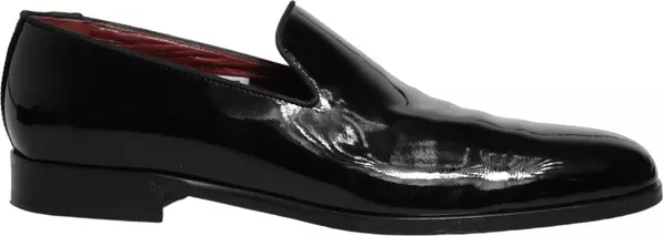 Black Patent Leather Men Dress Loafers Shoes