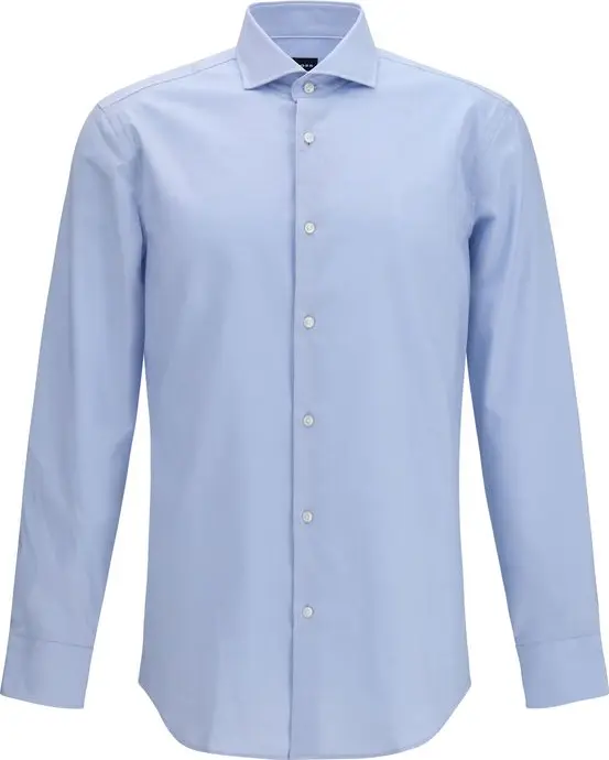 Blue Cotton Dress Shirt