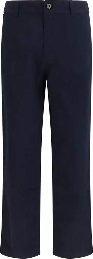 Blue Cotton Casual Pants