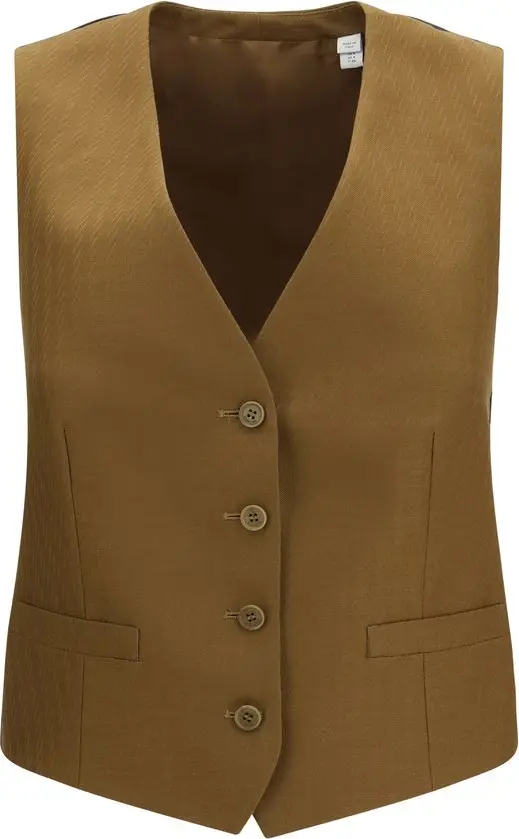 Brown Wool Oves Aries Sleeveless Jacket