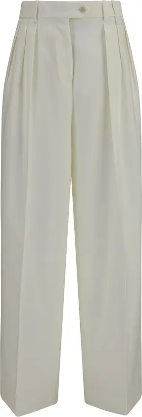 White Wool Oves Aries Casual Pants