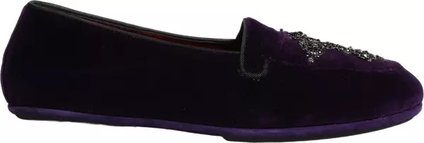Violet Suede Embellished Dress Loafers Shoes