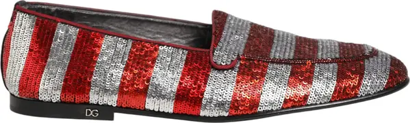 Multicolor Flag Sequin Dress Loafers Shoes