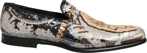 Multicolor Embroidered Sequin Loafers Shoes