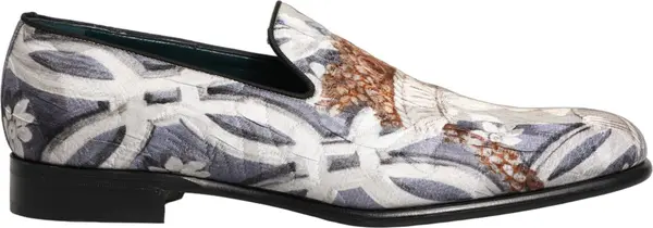 Multicolor Floral Tapestry Embroidery Loafer Shoes