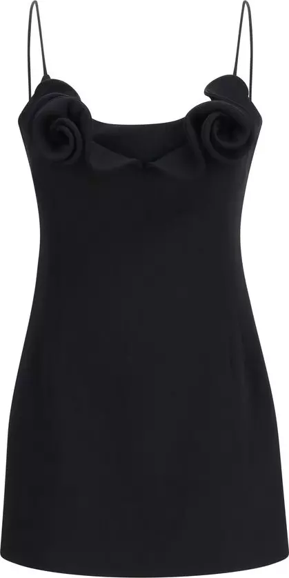 Black Wool Oves Aries Casual Dress