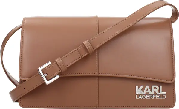 Brown Polyethylene Crossbody Bag