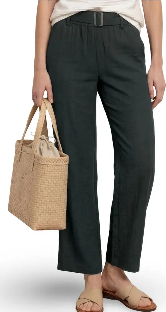 Black Viscose Casual Pants