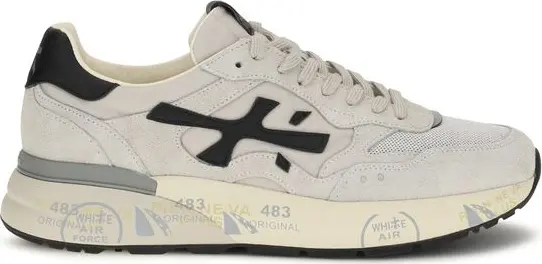 White Polyester Low Top Sneakers