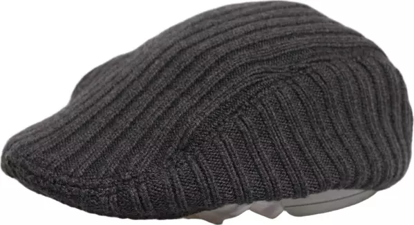Men Dark Gray Wool Knitted Newsboy Capello Hat
