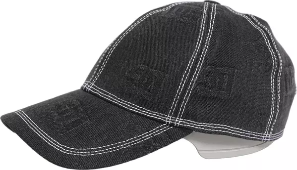 Men Black Cotton 6 Panel Baseball Capello Hat