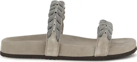 Gray Calf Leather Bos Taurus Flat Sandals