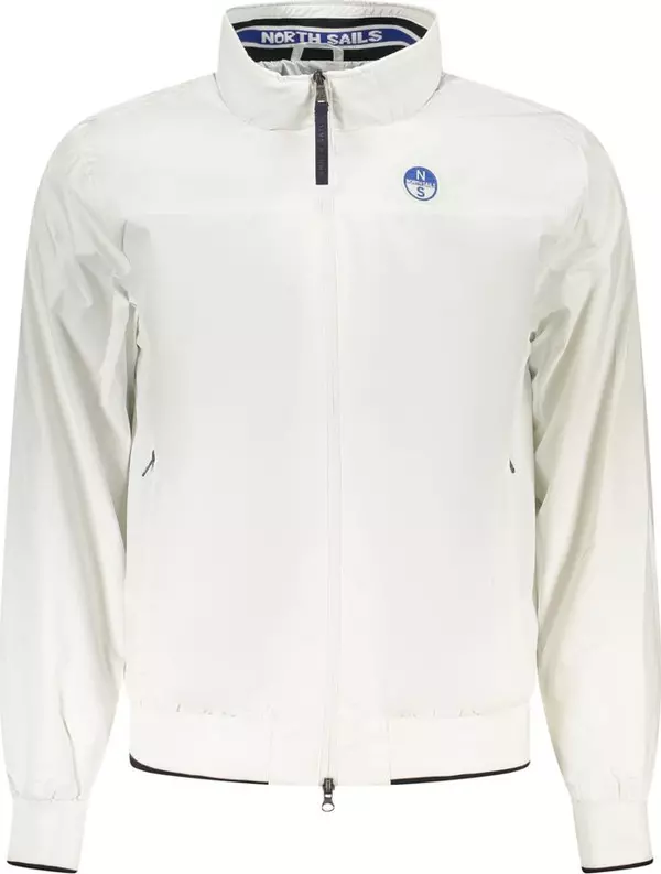 White Polyester Men's Jacket