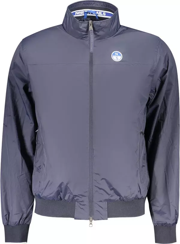 Blue Polyester Men's Jacket